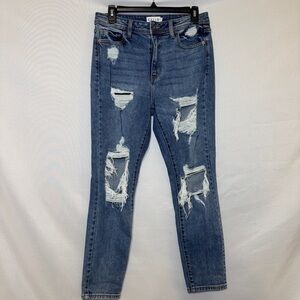 CELLO JEANS Destructed‎ Skinny Denim Blue Jean Size 7
